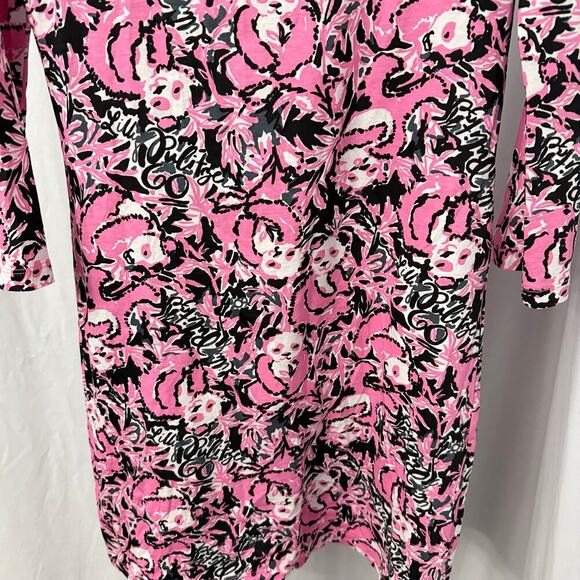 Lilly Pulitzer Pink and Black Floral Dress - Picture 8 of 13